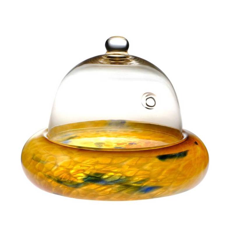 Cloud amber glass pillow top plate cm 28